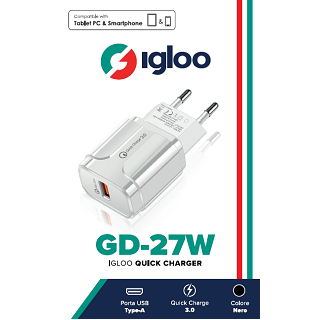 IGLOO ADATTATORE MOBILE FAST CHARGE USB WHITE